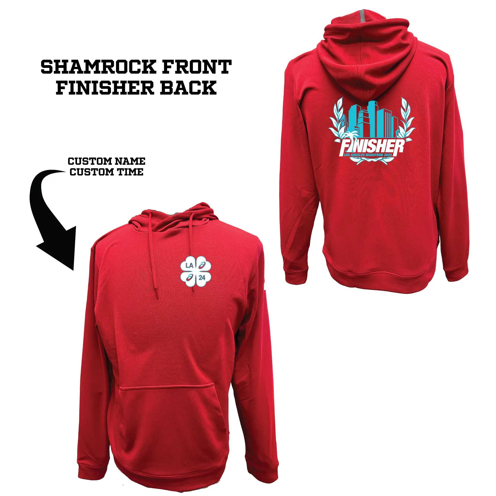 Los Angeles Marathon 2024 Official Finisher Unisex Red French Terry Hoodie (2031A617)