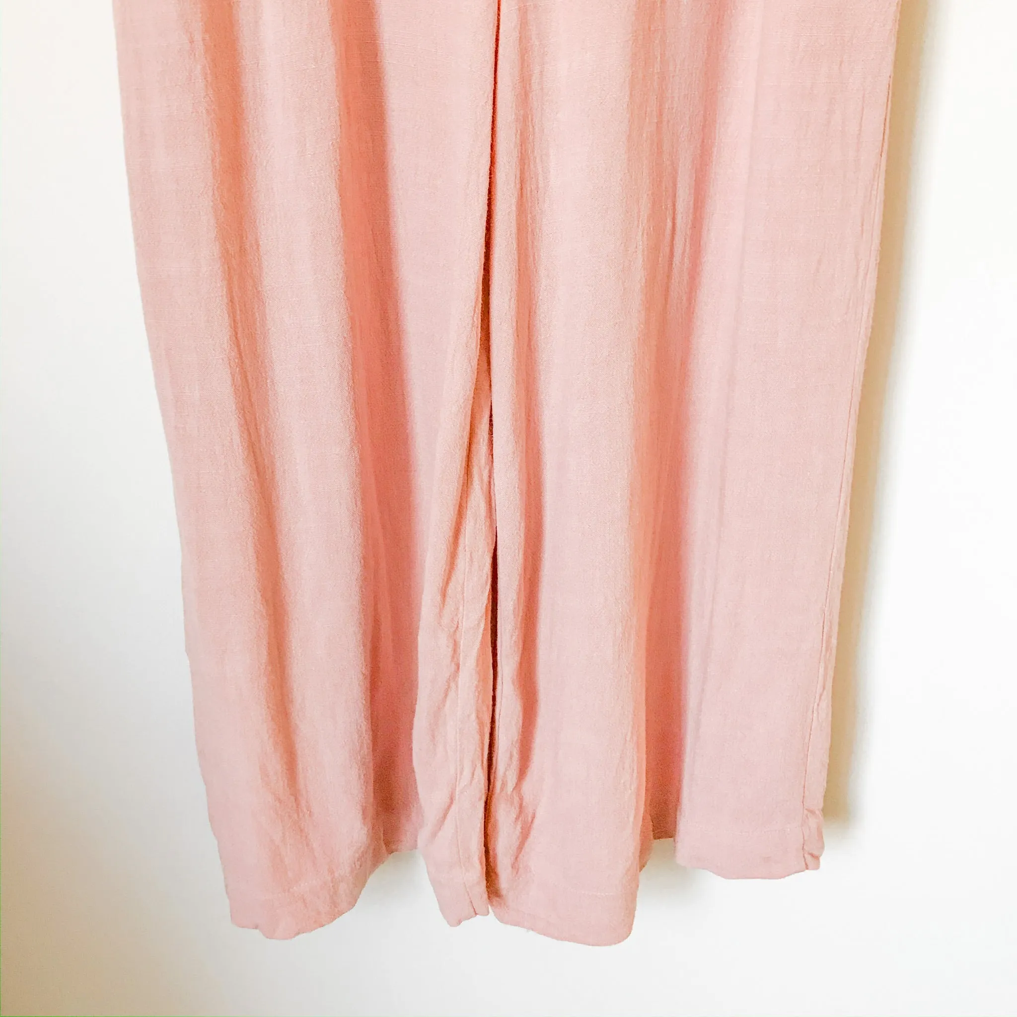 Lucca Couture Blush Cropped Jumpsuit with Side Faux Buttons- Size S