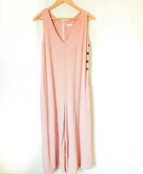 Lucca Couture Blush Cropped Jumpsuit with Side Faux Buttons- Size S