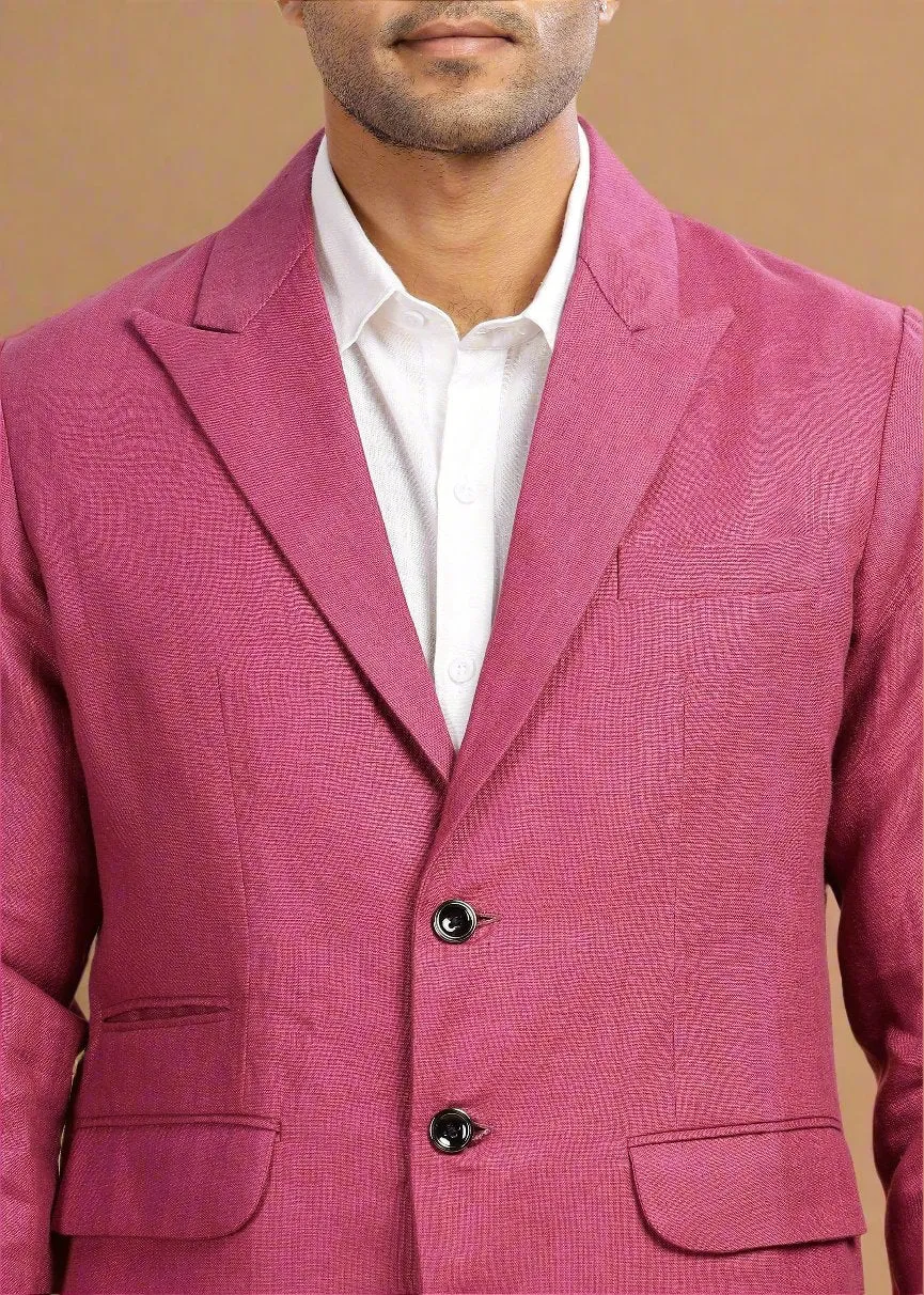 Luther Suit Jacket - Pure Linen Jacket - Vintage Mauve