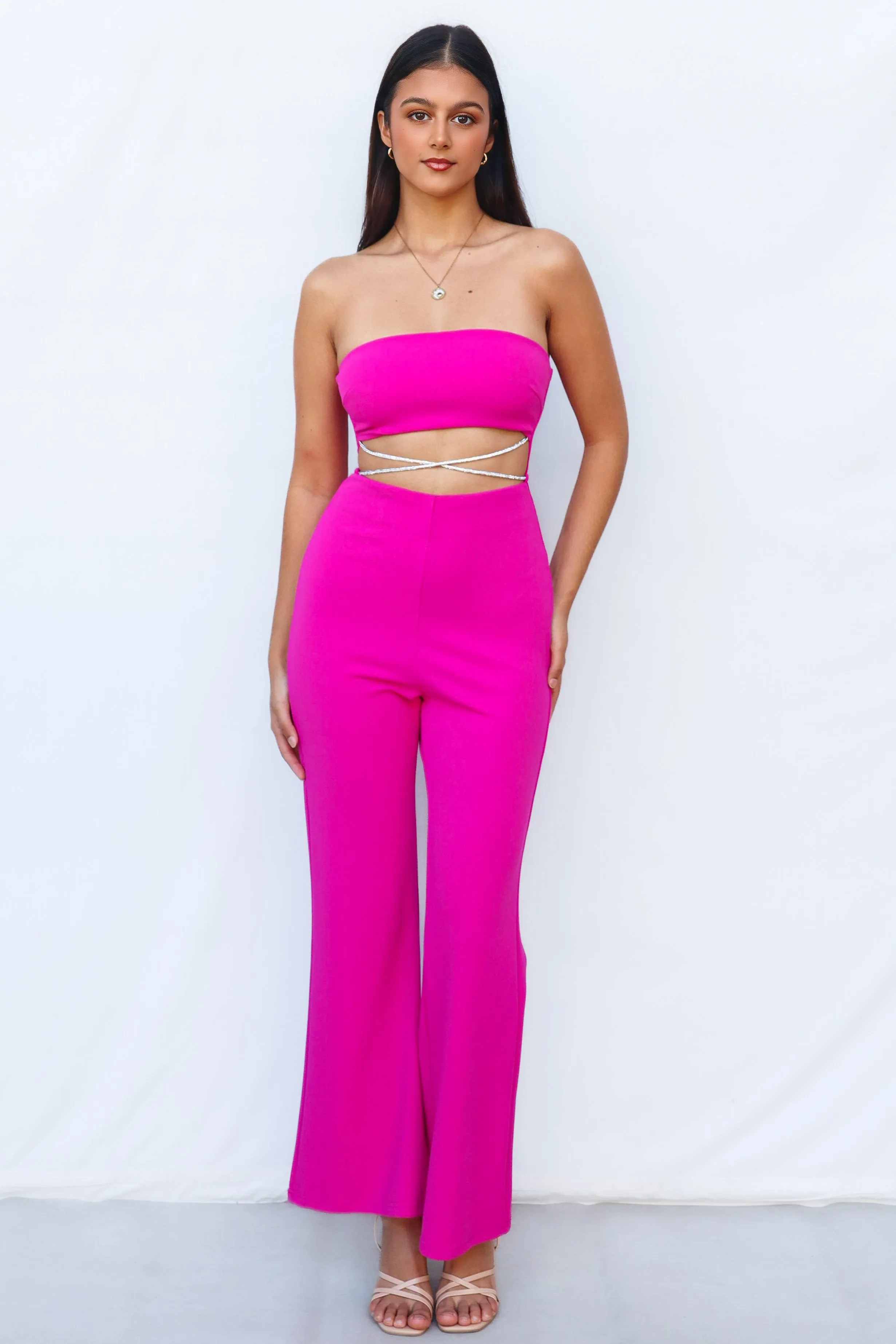 Makayla Jumpsuit - Fuchsia Pink