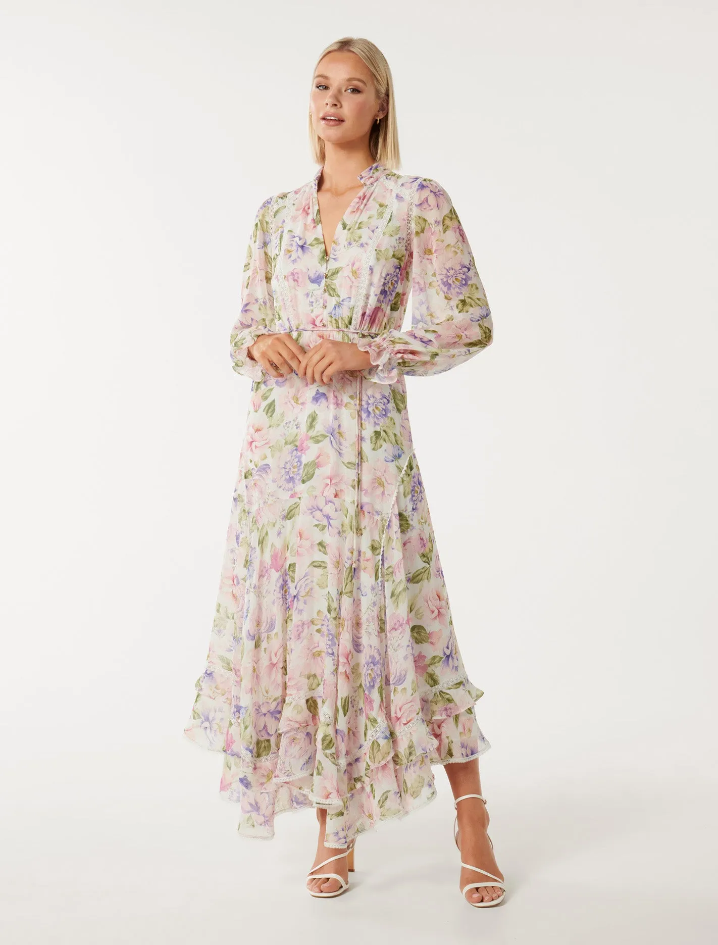 Matiese Button Up Ruffle Midi Dress