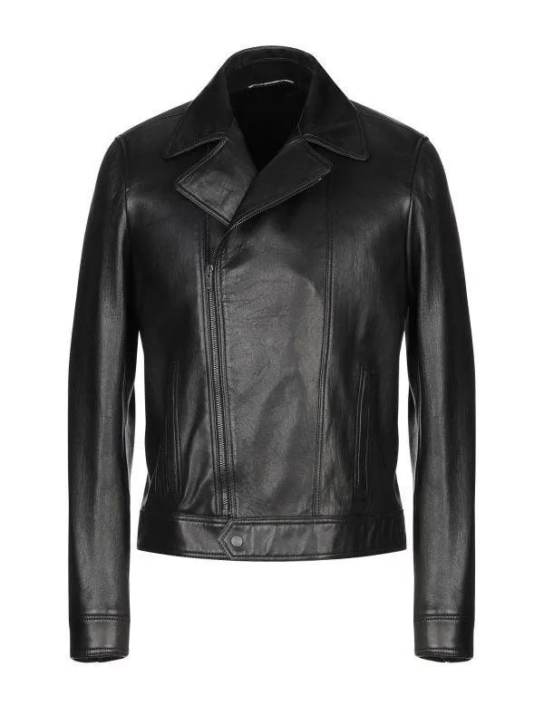 Men's Black Daily Wear Leather Jacket