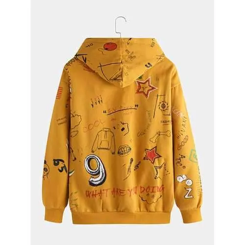 Mens Funny Hand-painted Hoodies