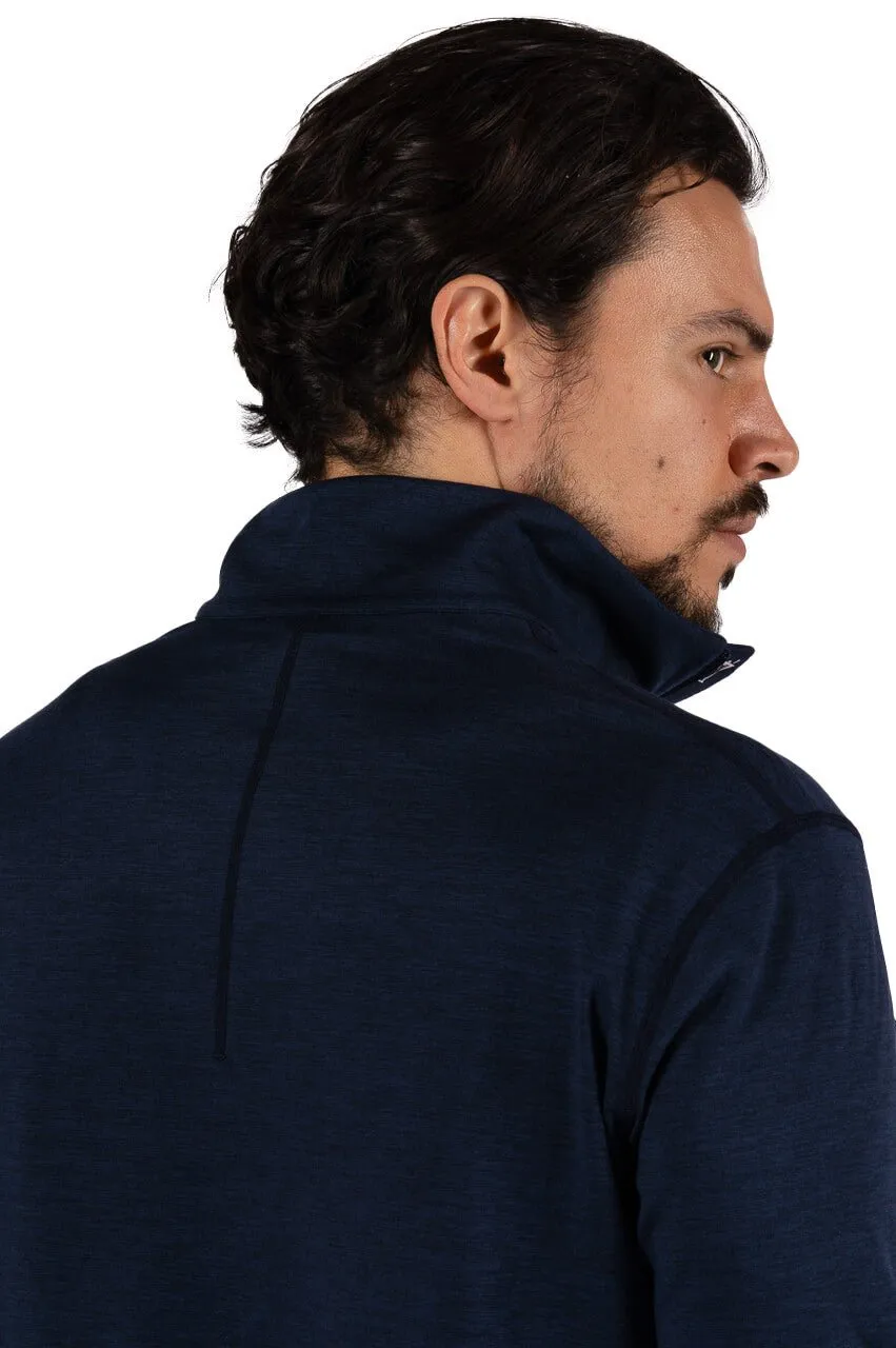 Men's Heathered Navy Quarter Zip Pullover