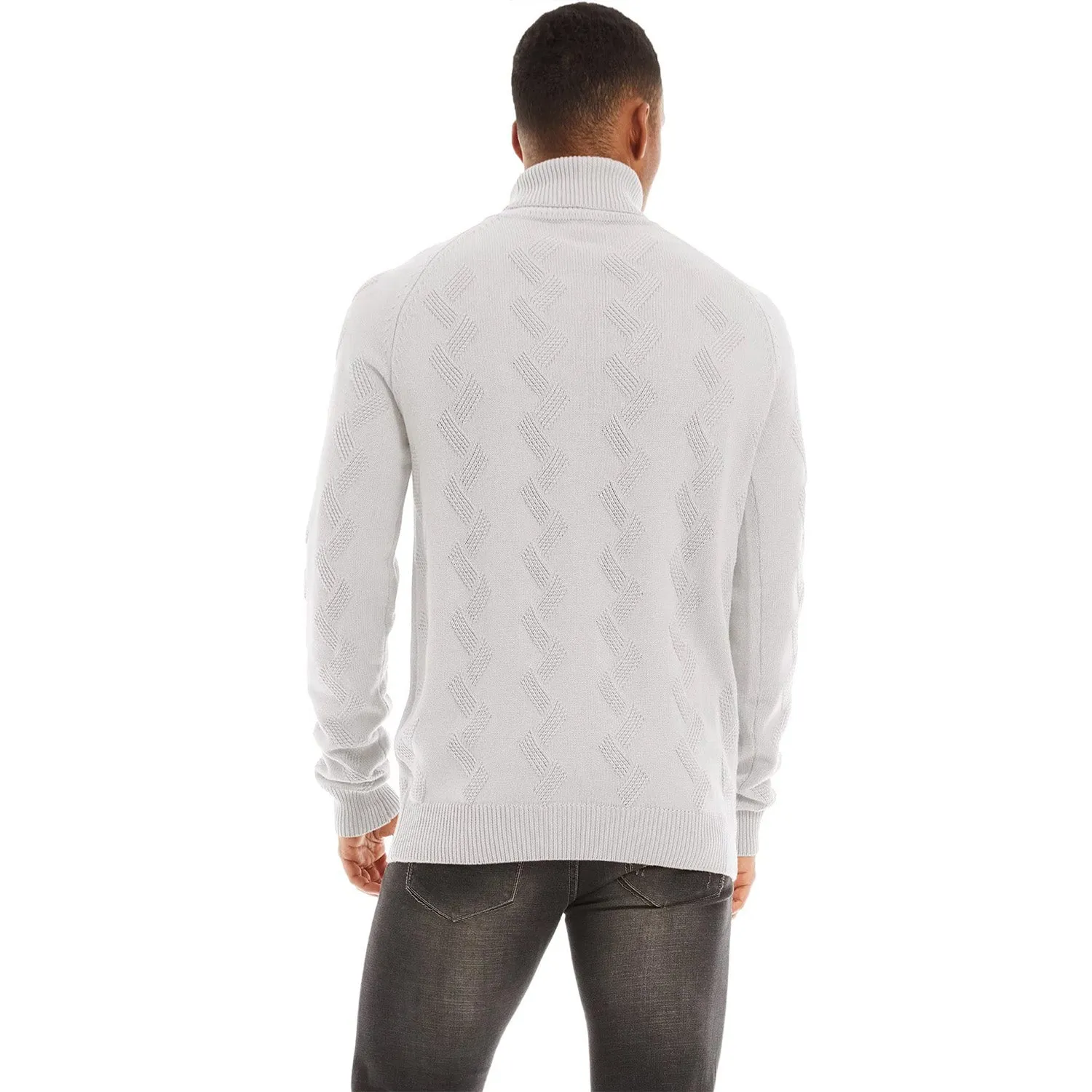 Men's Turtleneck Sweater Heavyweight Long Sleeves Cotton Pullover Knitted Casual Sweatshirt