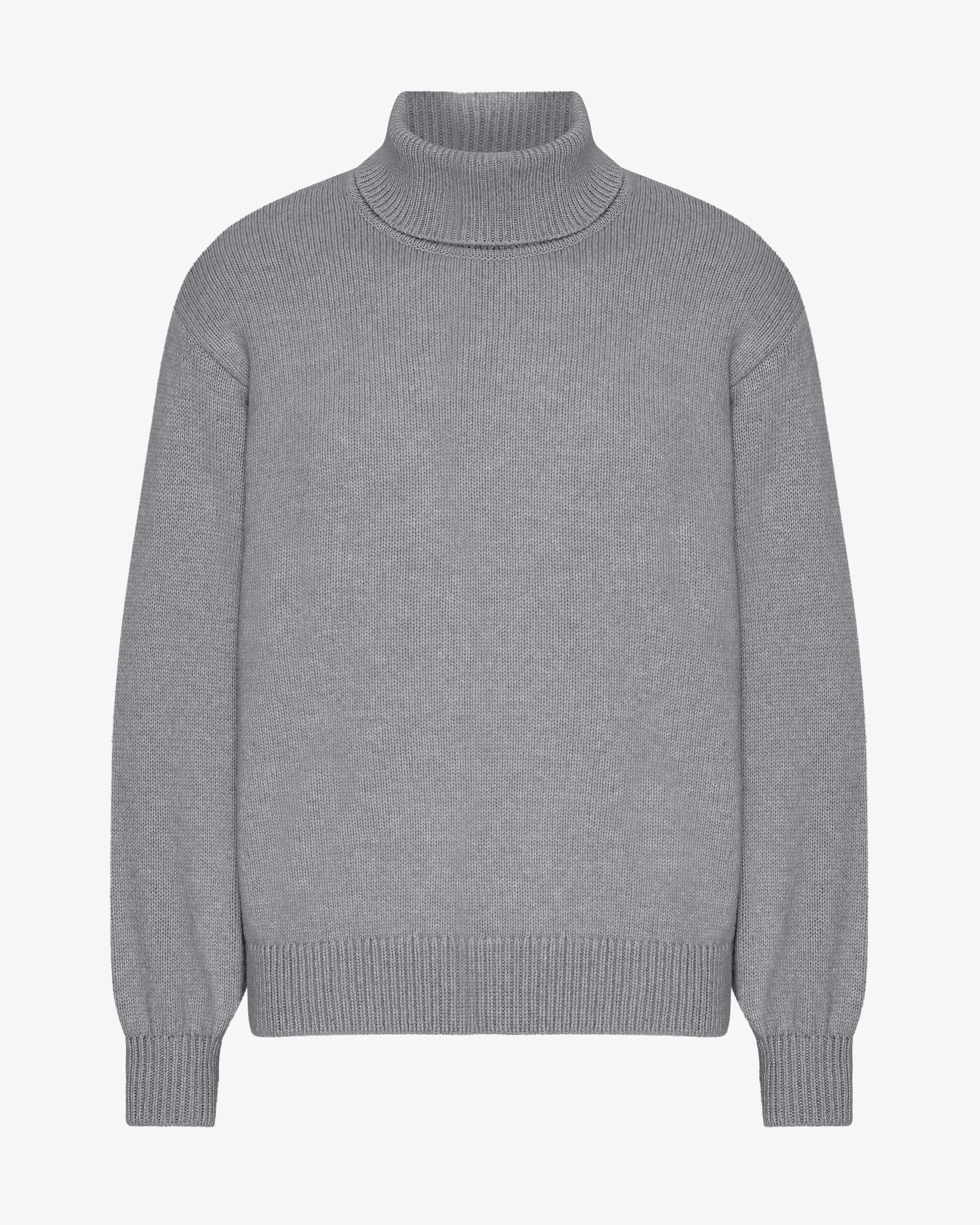 Merino Wool Turtleneck - Heather Grey