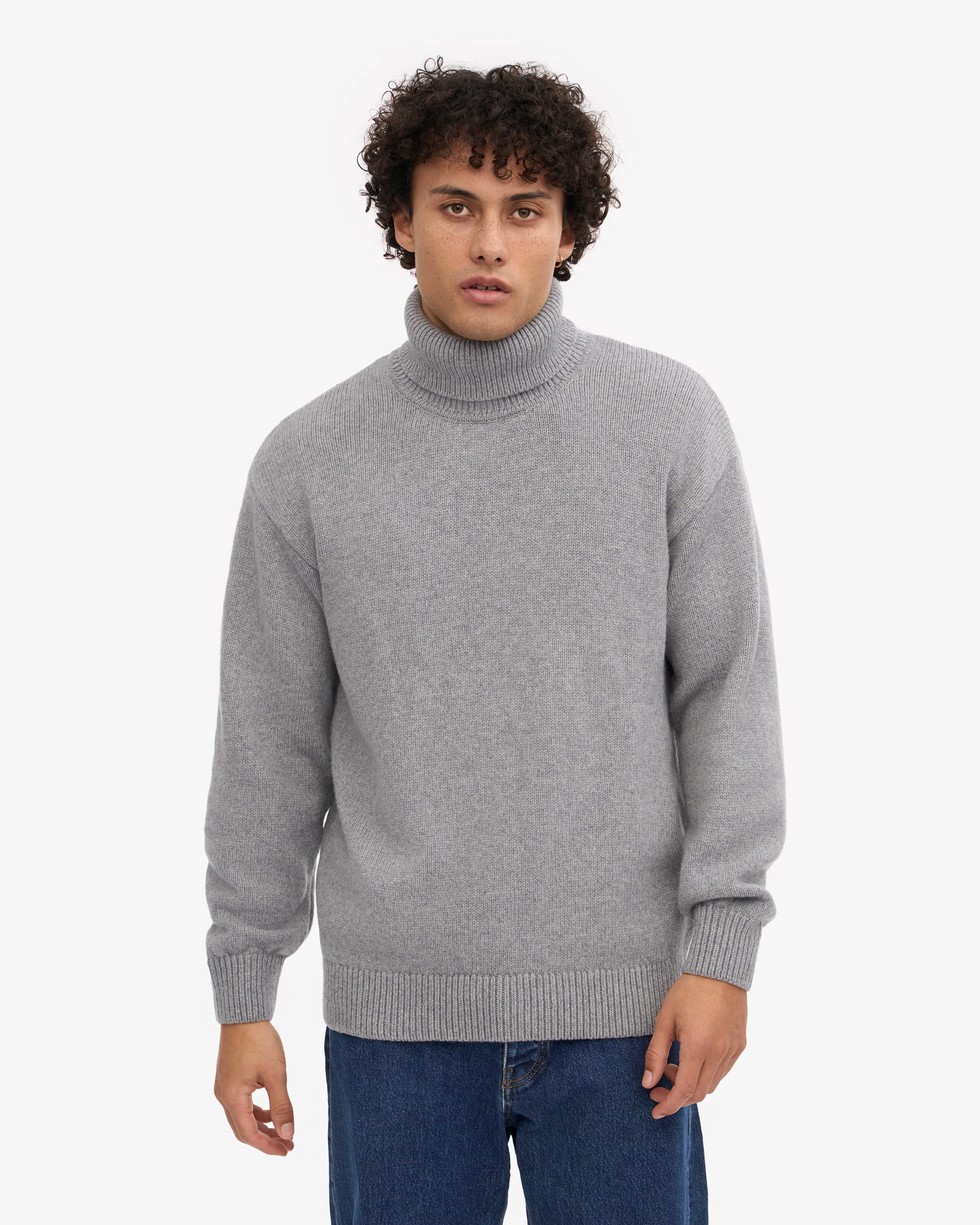 Merino Wool Turtleneck - Heather Grey