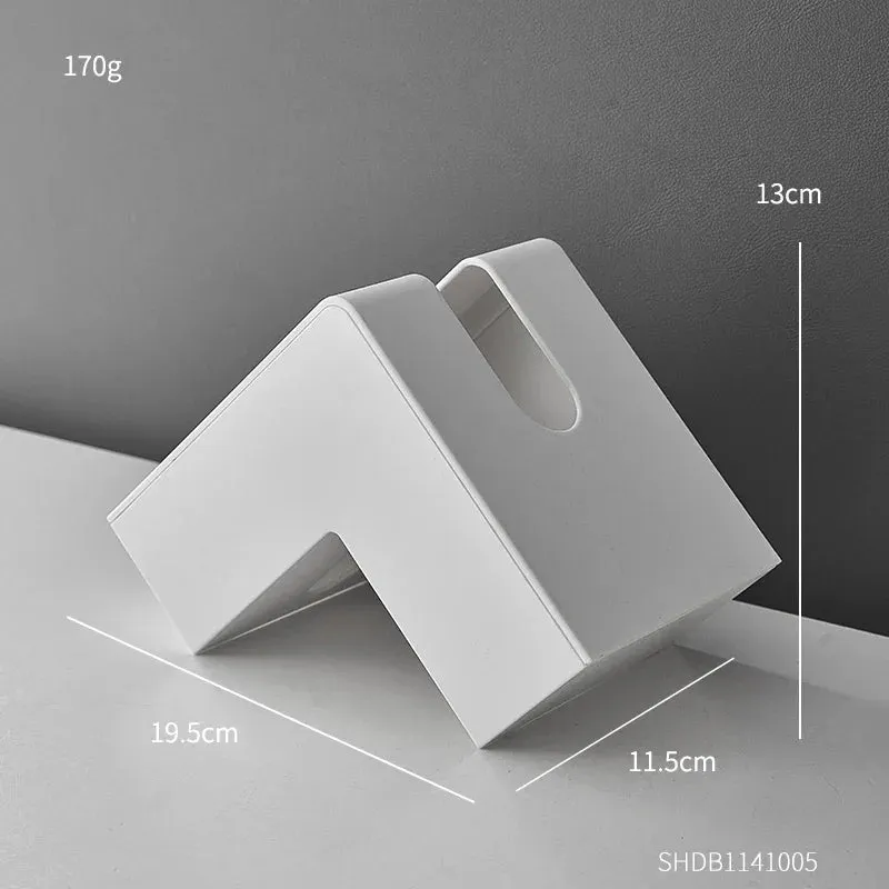 Minimalist Abstract L-Shaped Sculptured Tissue Box For Living Room Coffee Table Kitchen Worktop Desktop Nordic Style Home Decoration