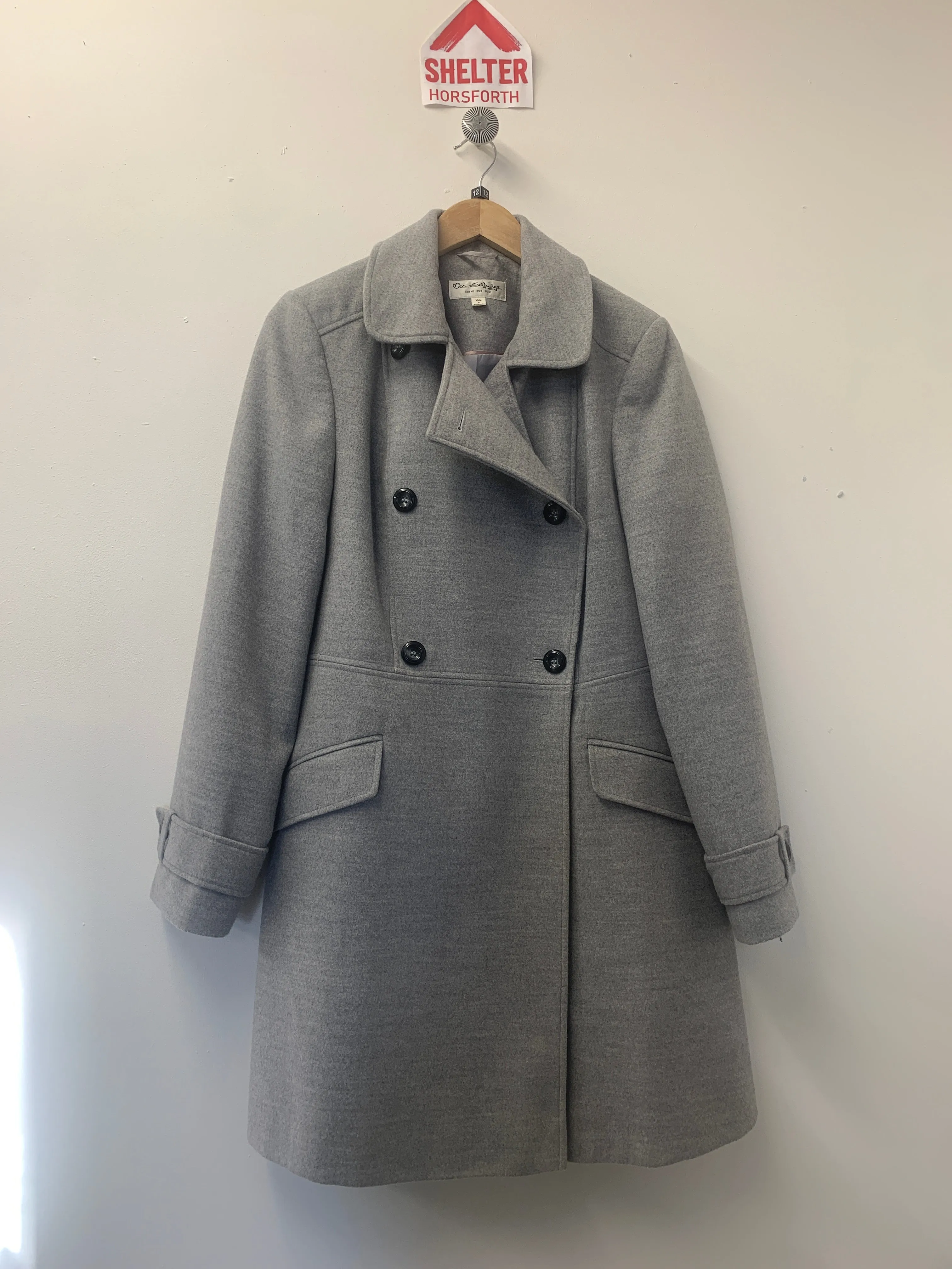 Miss Selfridge Grey Trench Coat Size 12