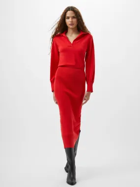 Mozza Collared Knit Midi Dress