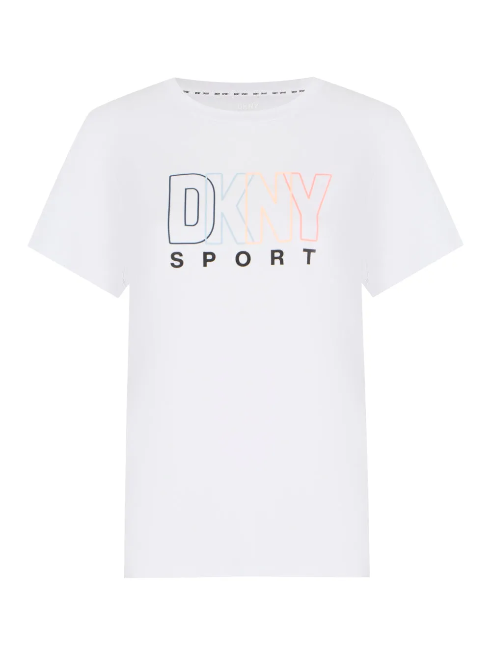 Multi Outline Logo Short Sleeve Crew Neck Tee (White/Peacoat)