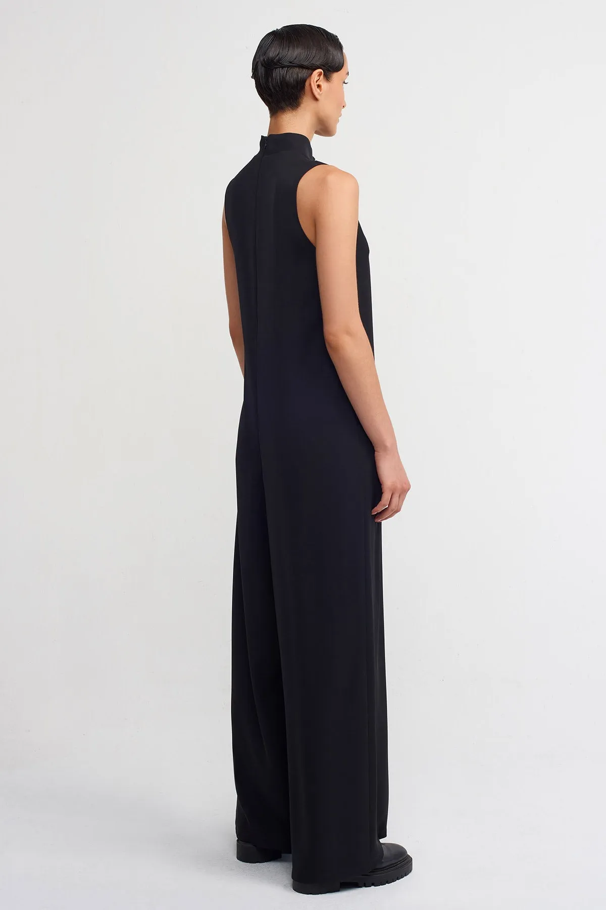 Nu Stylish Jumpsuit With Pockets" Black