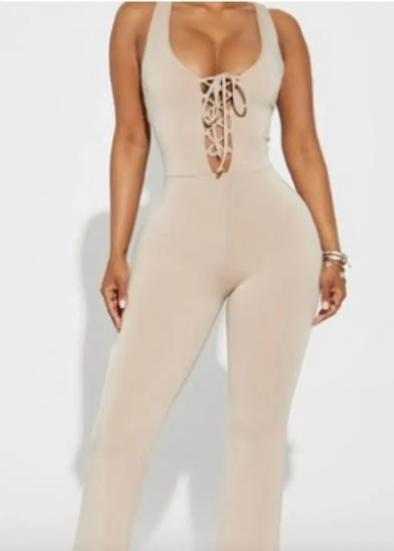 One Piece Tie-front Jumpsuit