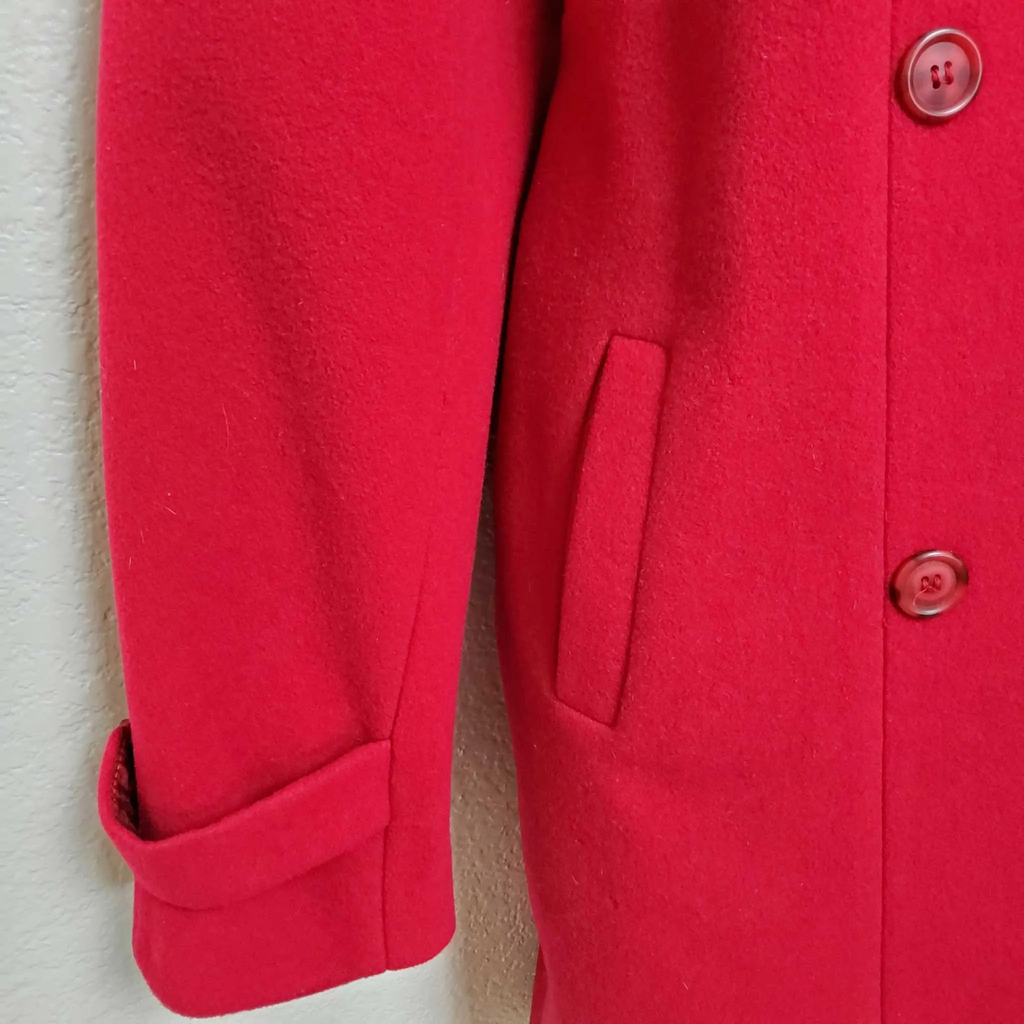 Paradox Red Double-Breasted Missy Style Peacoat, Women's Size 12