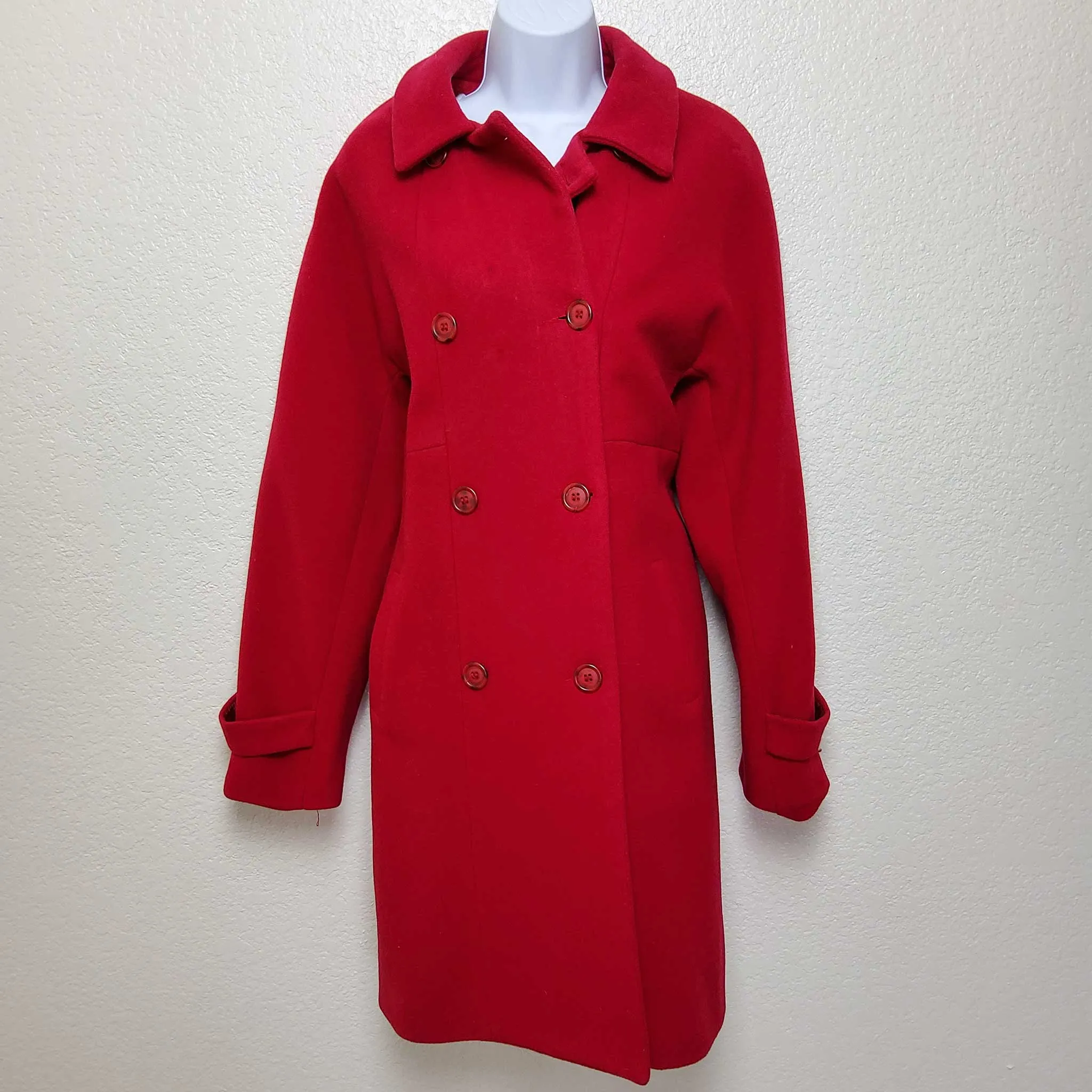 Paradox Red Double-Breasted Missy Style Peacoat, Women's Size 12