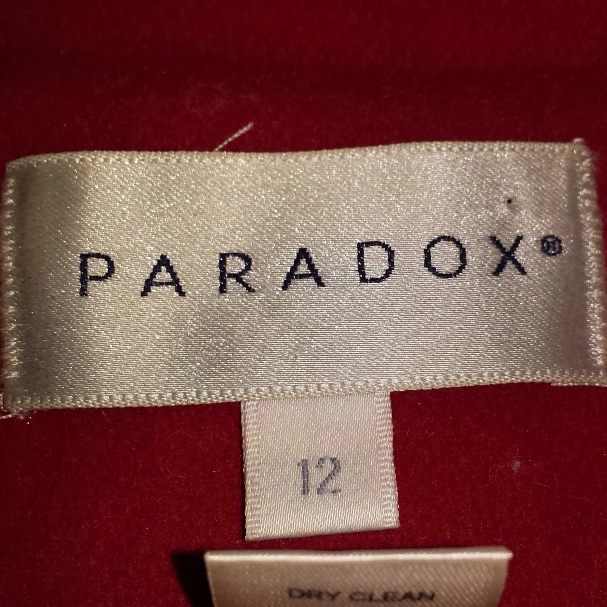 Paradox Red Double-Breasted Missy Style Peacoat, Women's Size 12