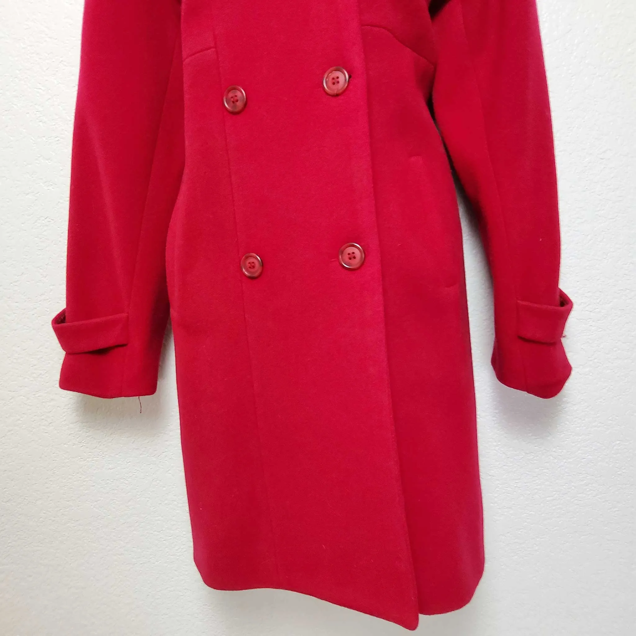 Paradox Red Double-Breasted Missy Style Peacoat, Women's Size 12