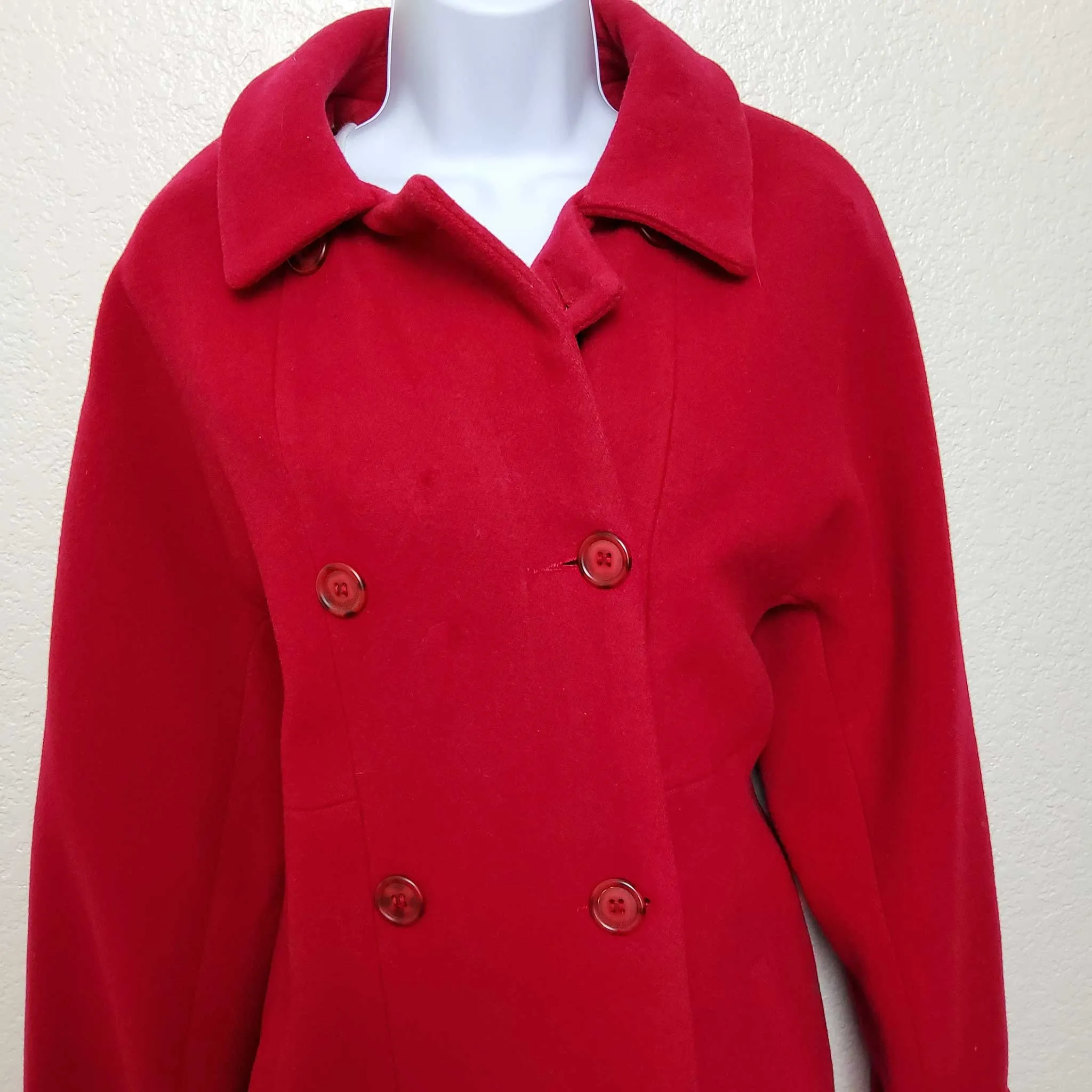 Paradox Red Double-Breasted Missy Style Peacoat, Women's Size 12