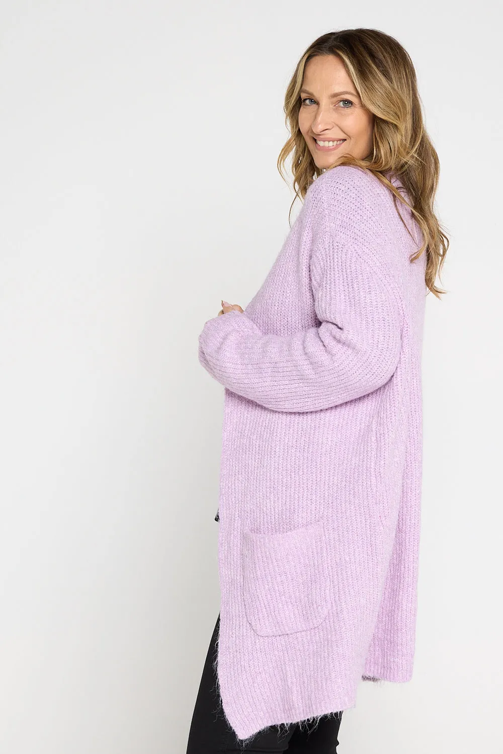 Penelope Knit Cardi - Lilac