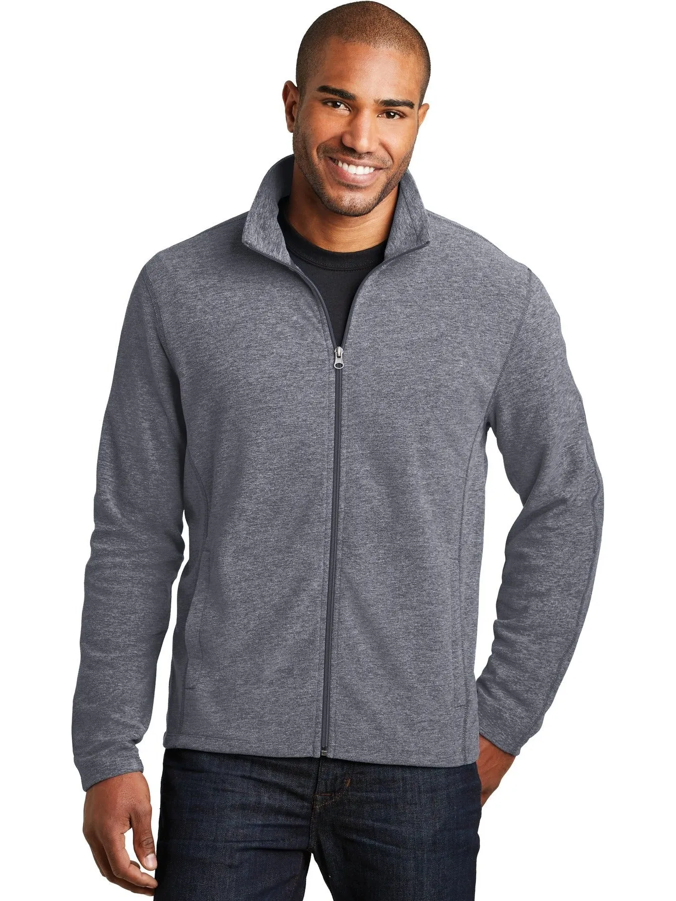 Port Authority Heather Microfleece Full-Zip Jacket