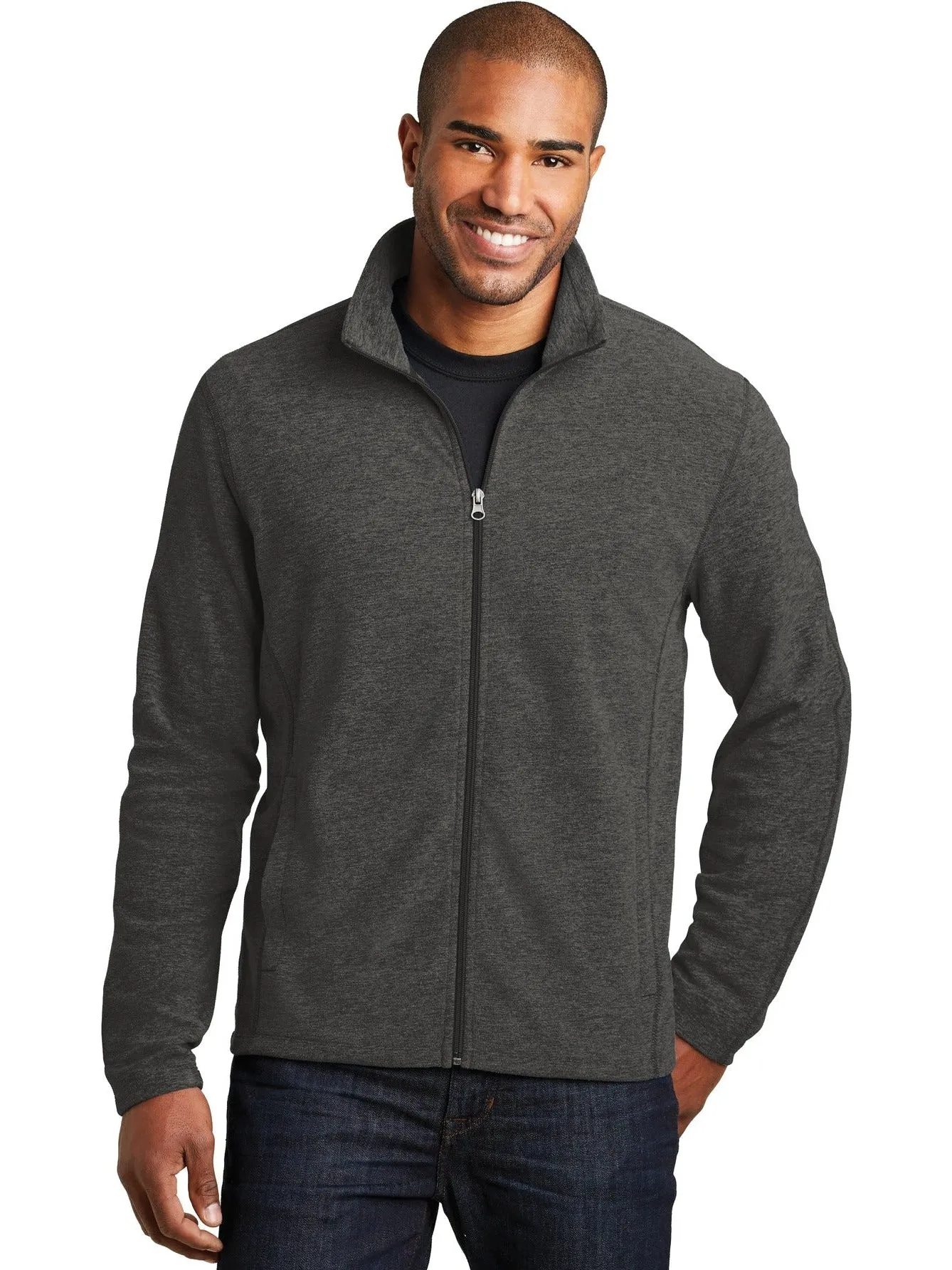 Port Authority Heather Microfleece Full-Zip Jacket