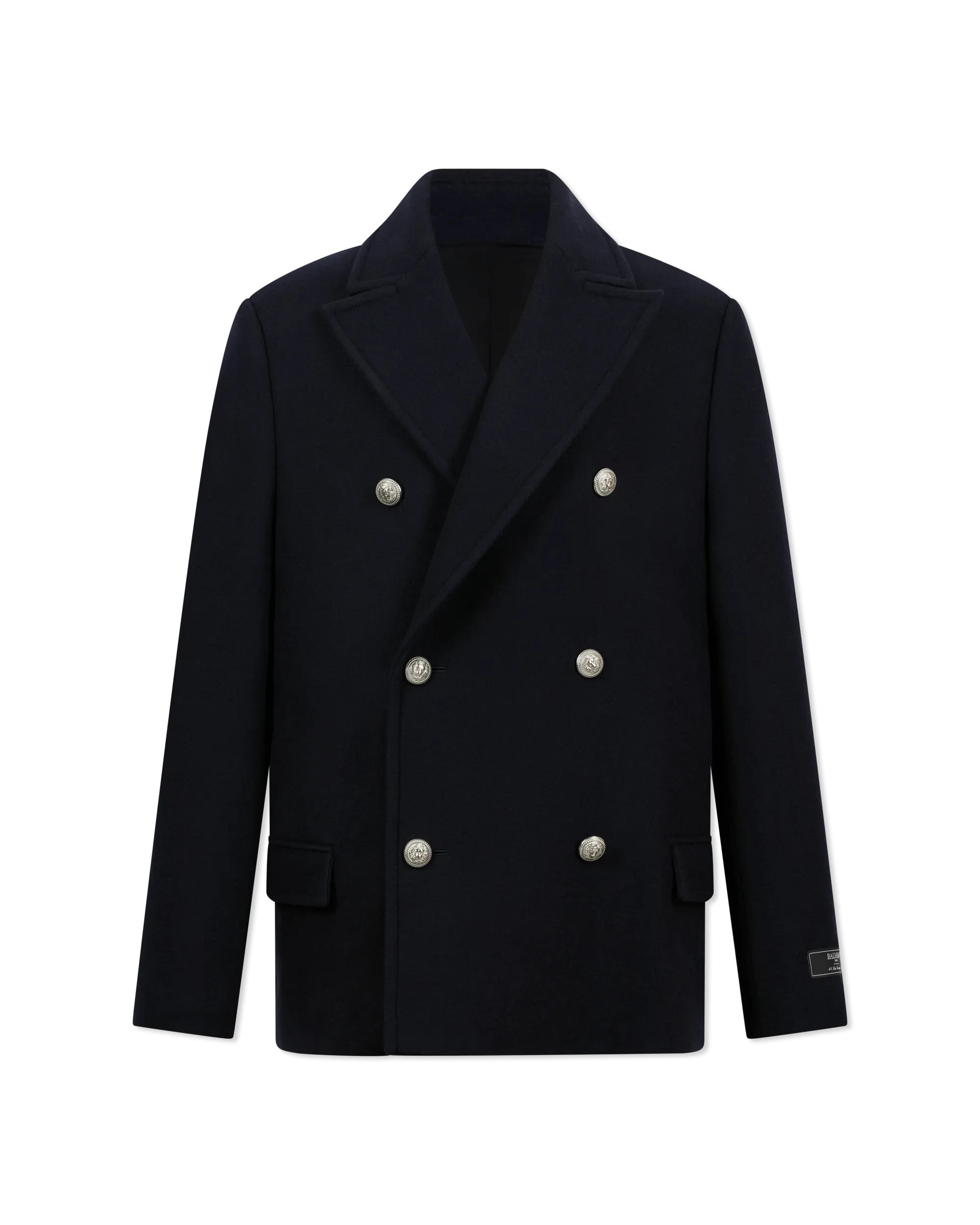 Short Felted Wool Double Breasted Peacoat