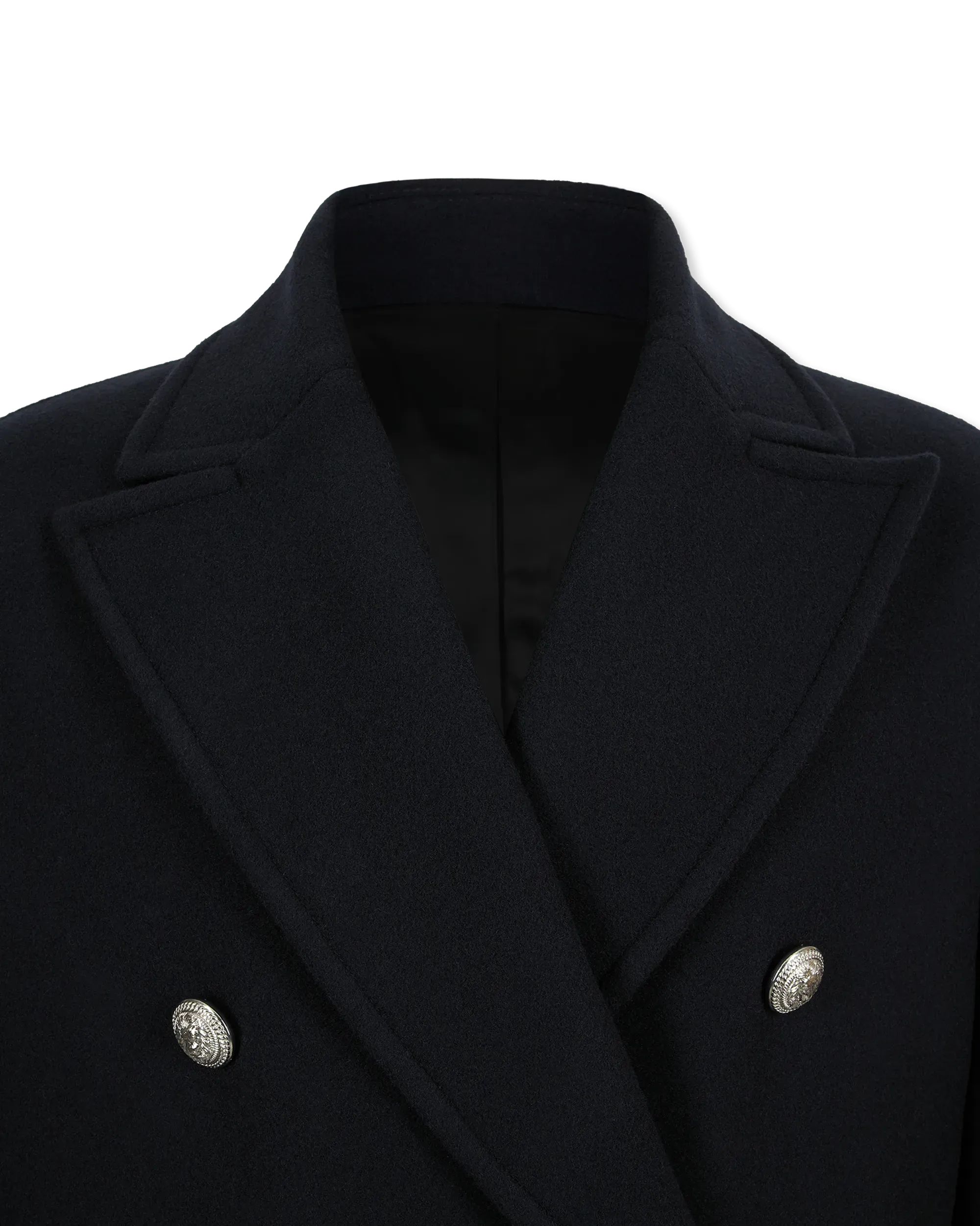 Short Felted Wool Double Breasted Peacoat