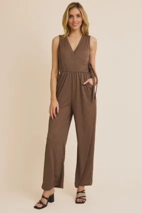 Side Tie Sleeveless Jumpsuit