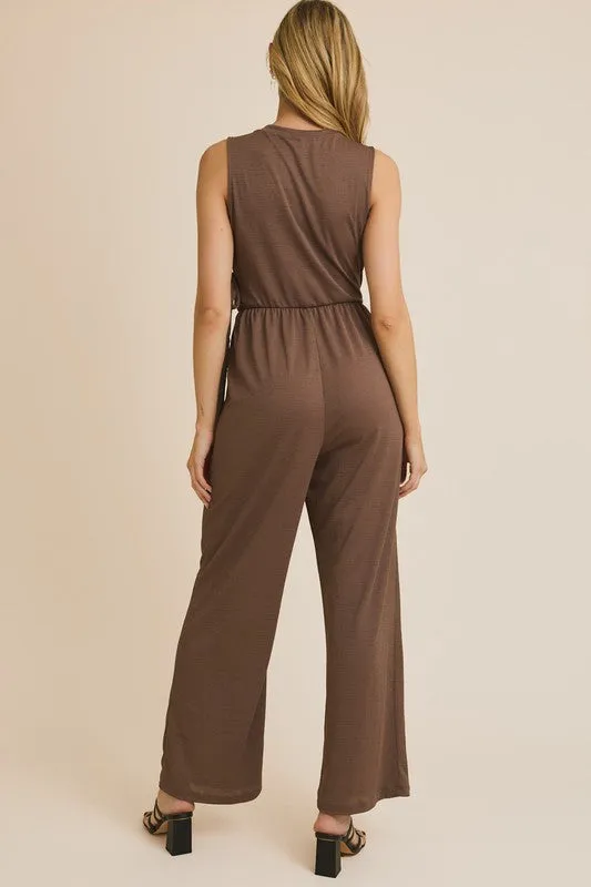 Side Tie Sleeveless Jumpsuit