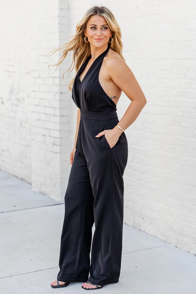 So Much To Say Black V-Neck Jumpsuit FINAL SALE