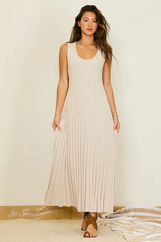 Taupe Knit Maxi Dress