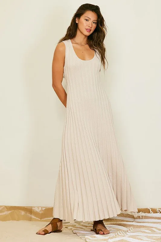 Taupe Knit Maxi Dress