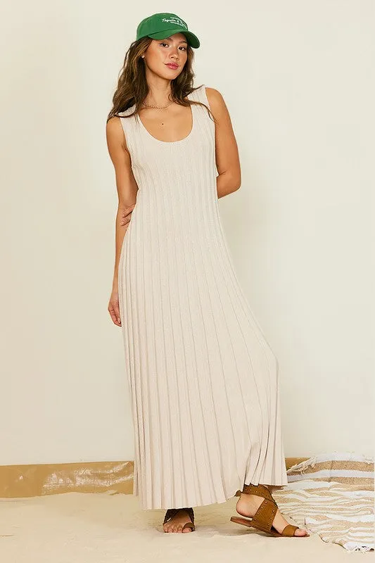 Taupe Knit Maxi Dress