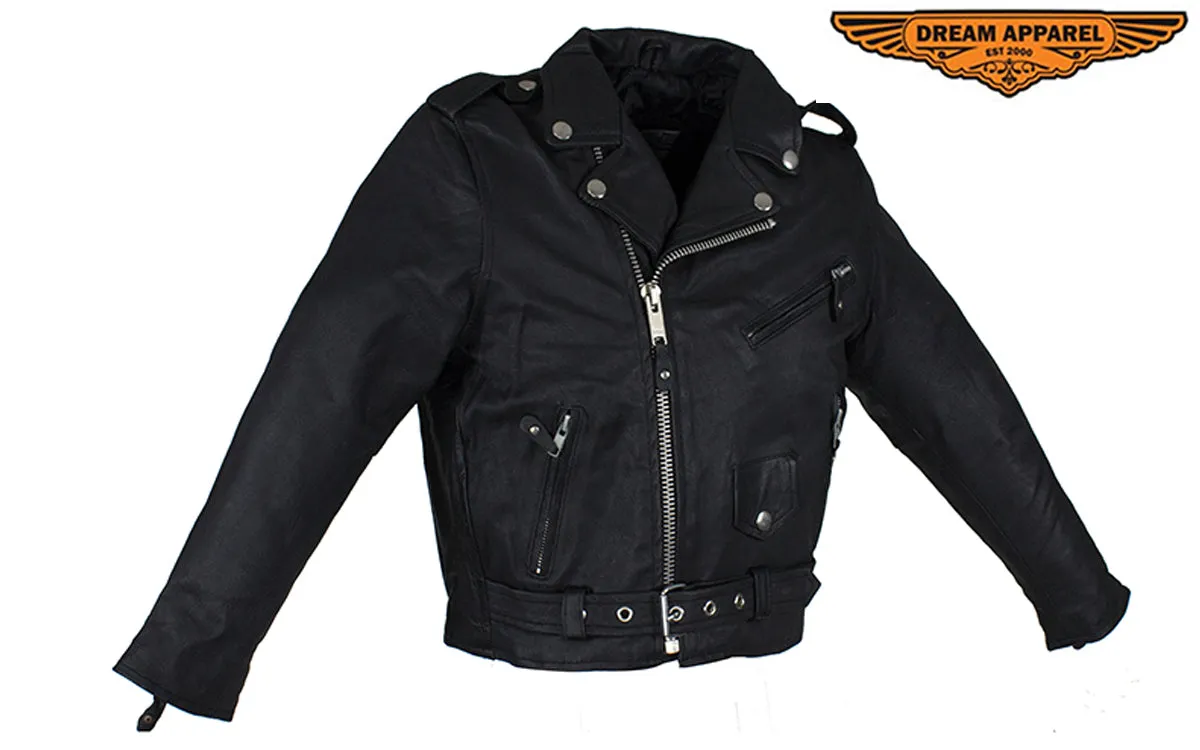 Teens Leather Motorcycle Jacket