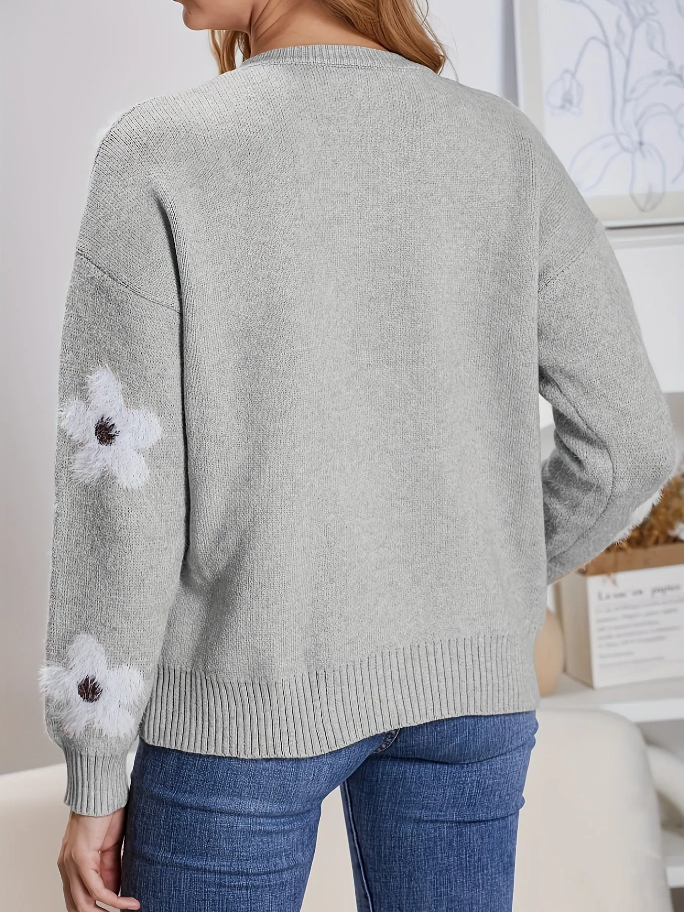 Tess | Pullover mit Blumenmuster und Rundhalsausschnitt