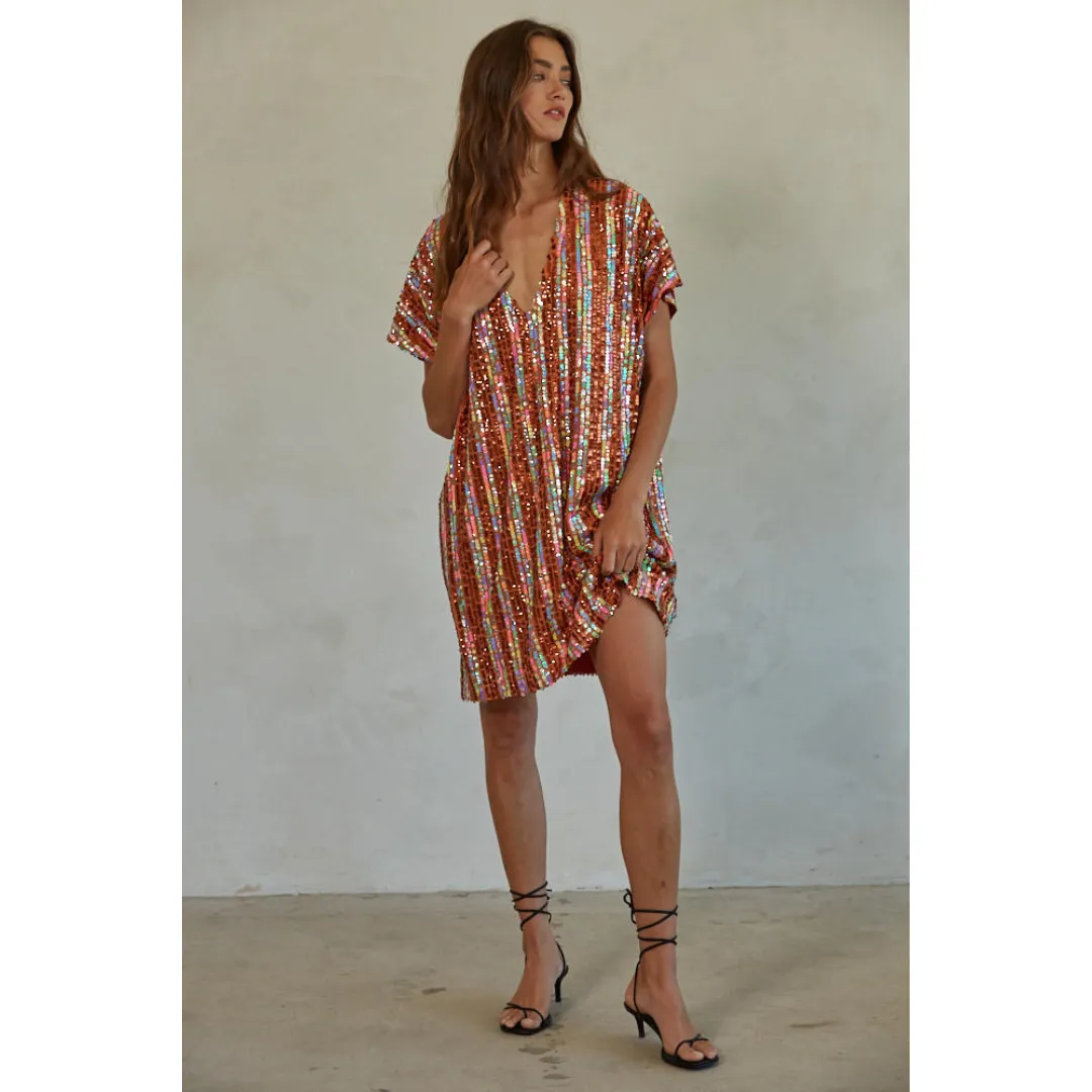 This Moment Dress - Multi Orange