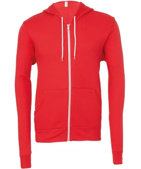 Unisex polycotton fleece full-zip hoodie | Red