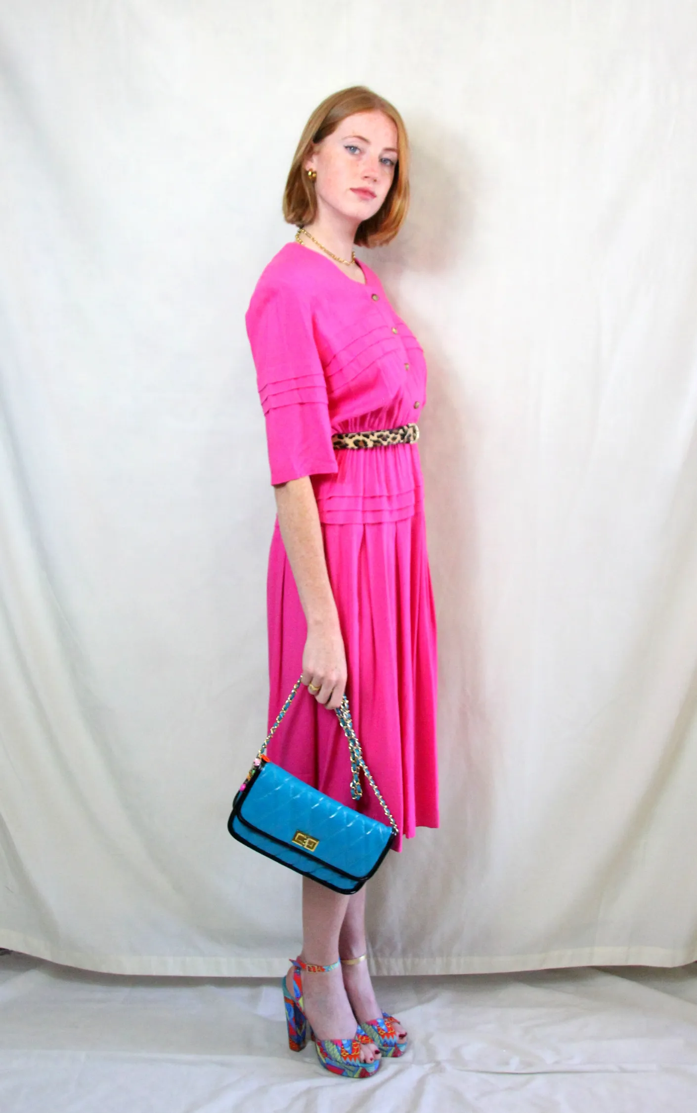 Vintage 1990's Fuchsia Pink Dress