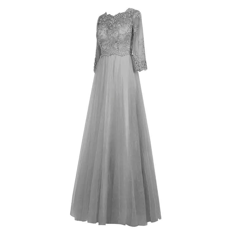 Women Formal Prom Wedding Bridesmaid Dress with Sleeve Lace Wedding Guest Dress