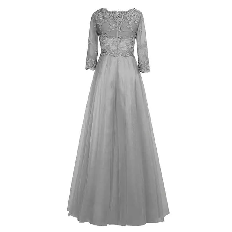 Women Formal Prom Wedding Bridesmaid Dress with Sleeve Lace Wedding Guest Dress