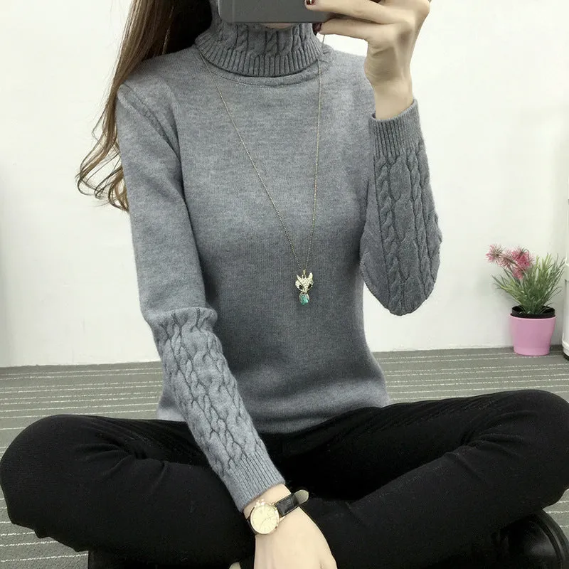 Women Turtleneck Sweaters Winter Pullover Warm Knitted Cashmere Long Sleeve Sweater Women Clothes