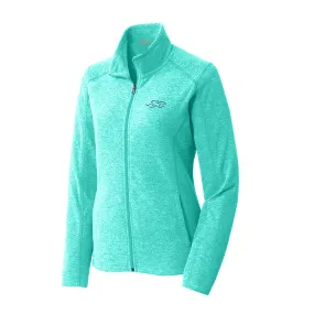 Womens Luxe Fleece Jacket - Heathered Aqua