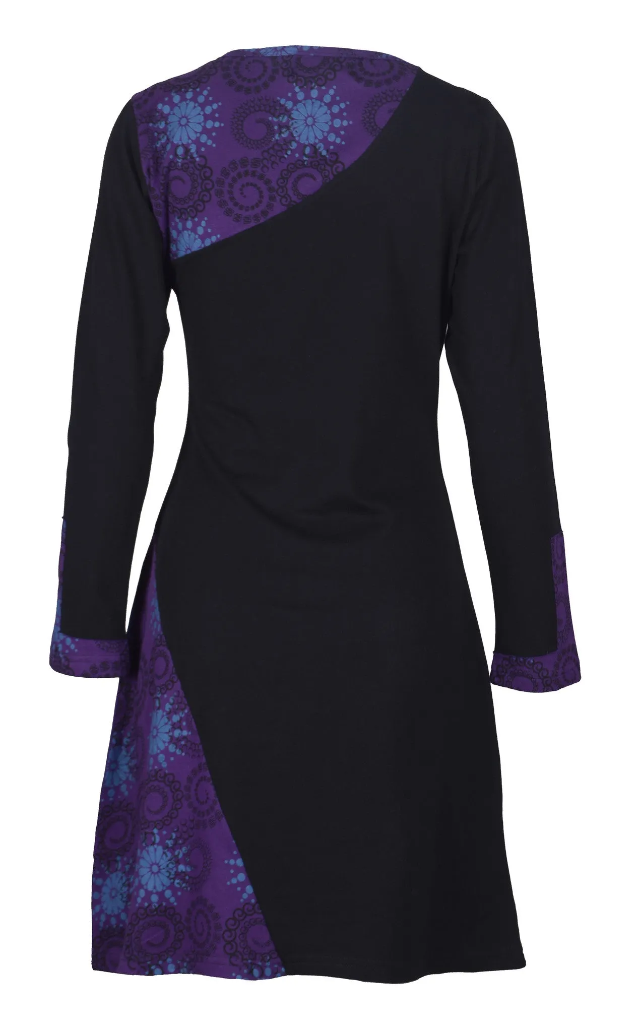 womens-v-neck-long-sleeved-printed-dress-with-side-flower-embroidery-dahlia