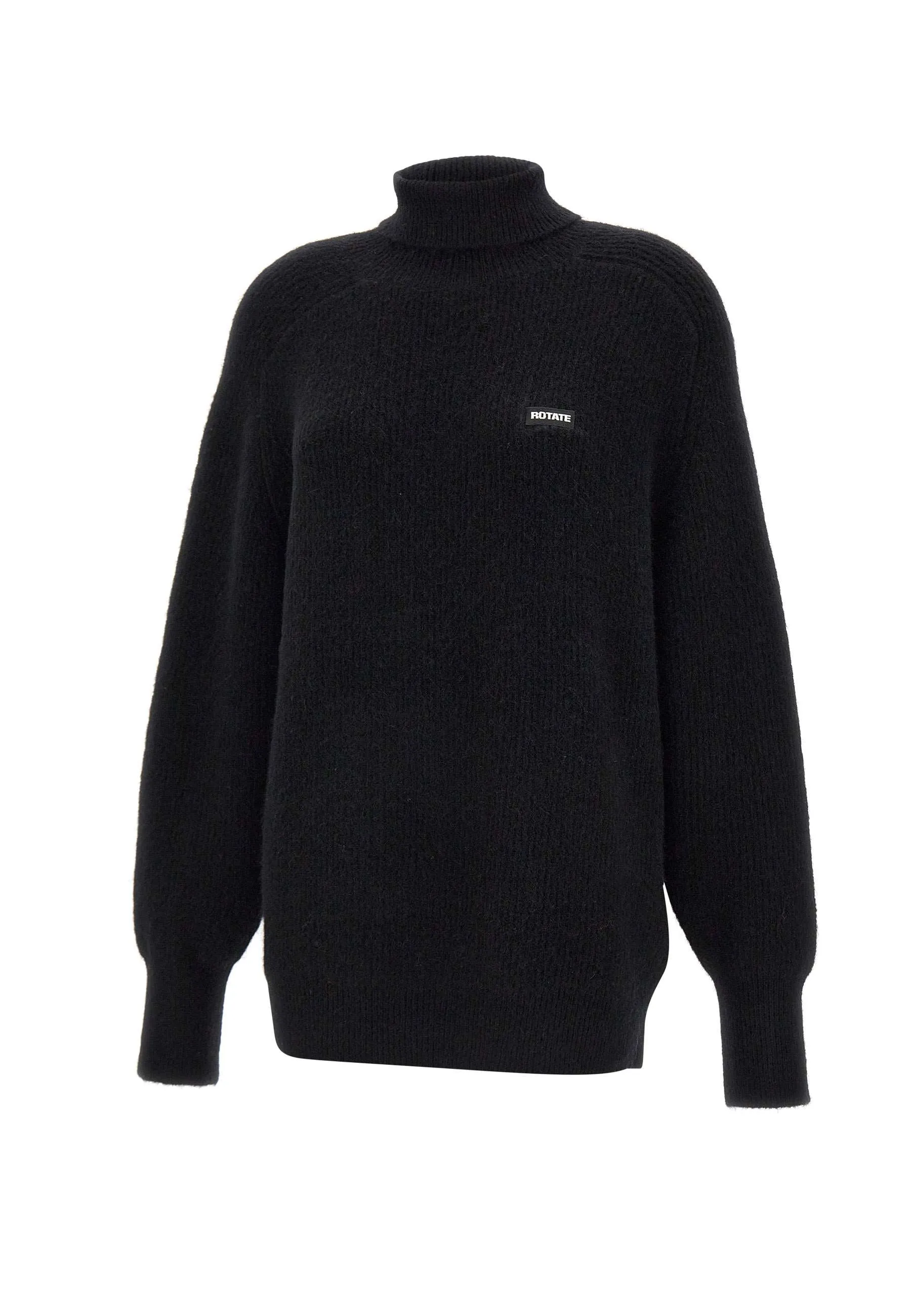 Wool Alpaca Turtleneck Black Sweater