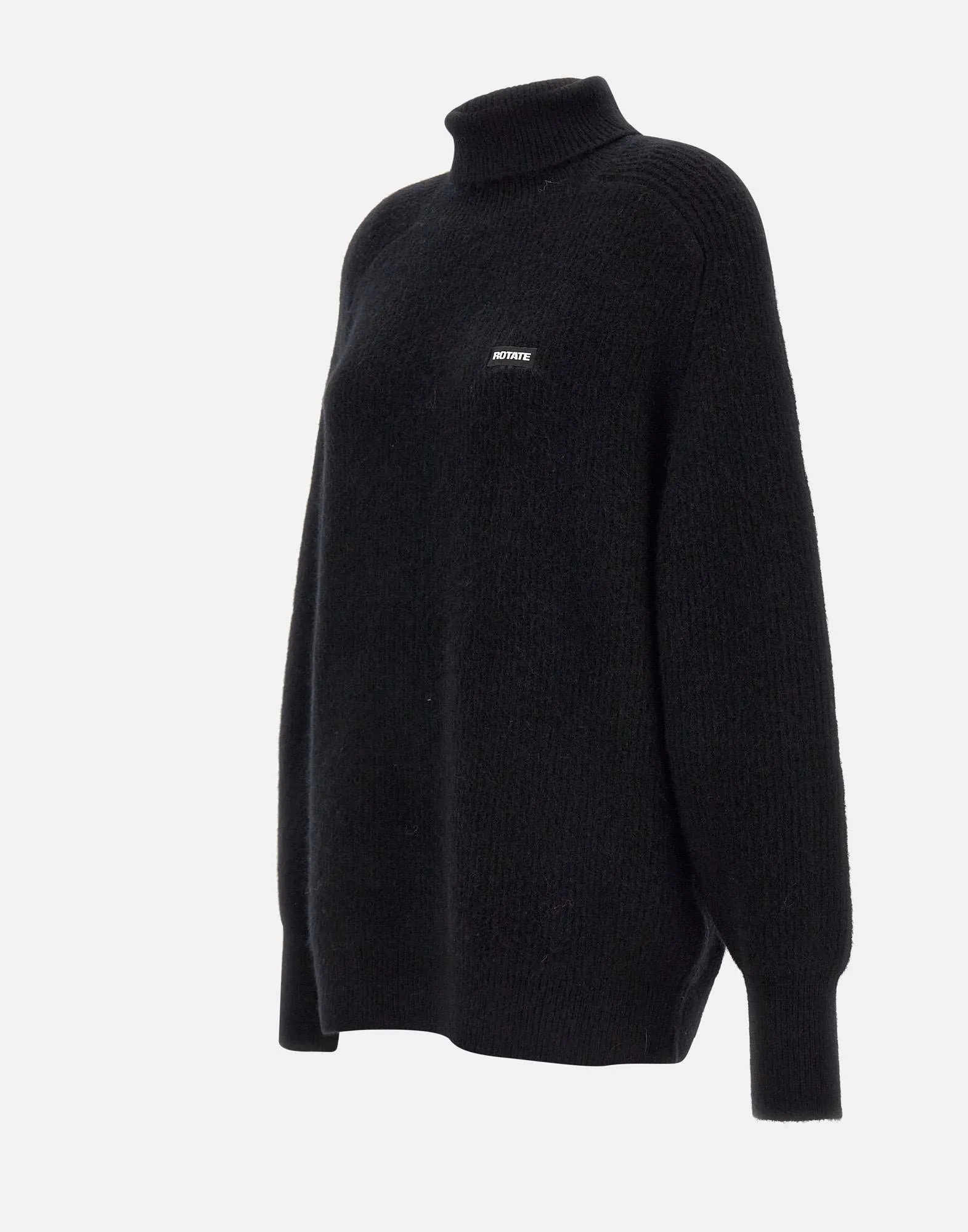 Wool Alpaca Turtleneck Black Sweater