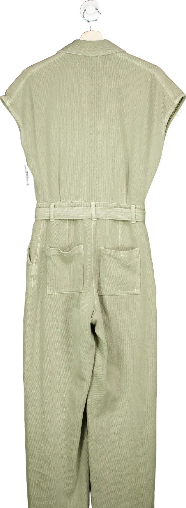 ZARA Khaki Cotton Utility Jumpsuit UK XS